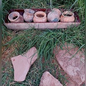 5 Really old mini Terracotta pots